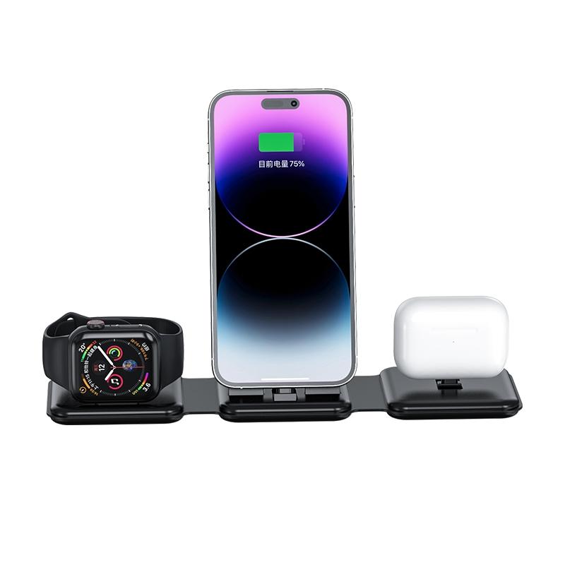 3 In 1 Wireless Charger For Apple Watch Phone & Headset - Black 3