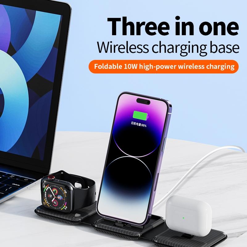 3 In 1 Wireless Charger For Apple Watch Phone & Headset - Black 5