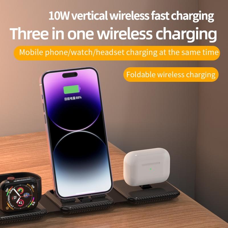 3 In 1 Wireless Charger For Apple Watch Phone & Headset - Black 6