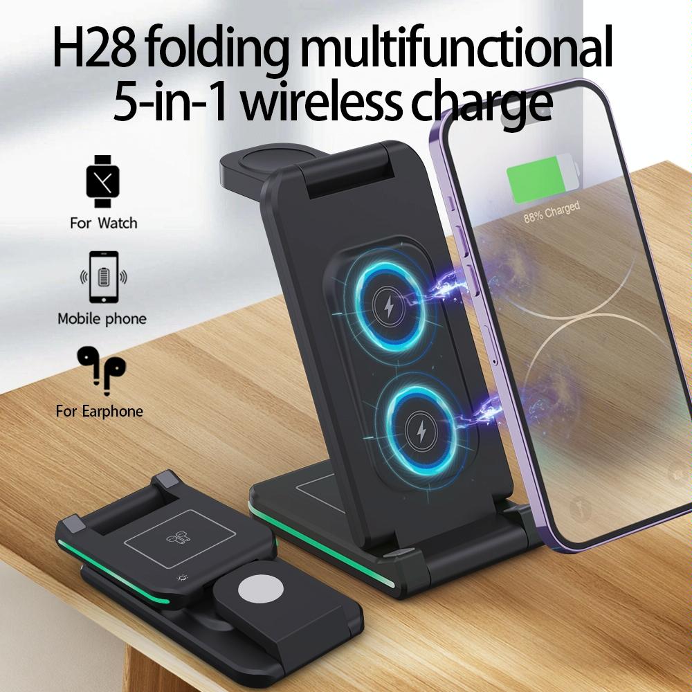 5 In 1 Foldable Wireless Charger 15W Black 3