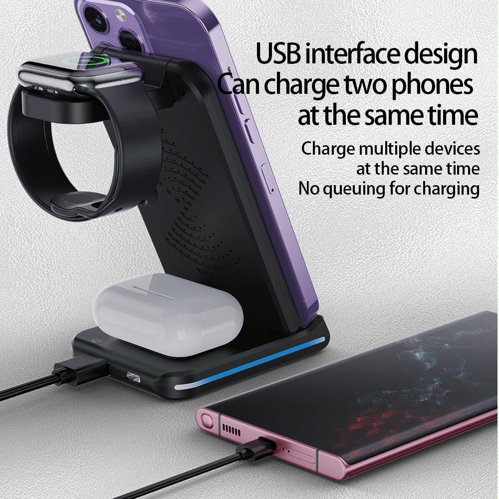 5 In 1 Foldable Wireless Charger 15W Black 6