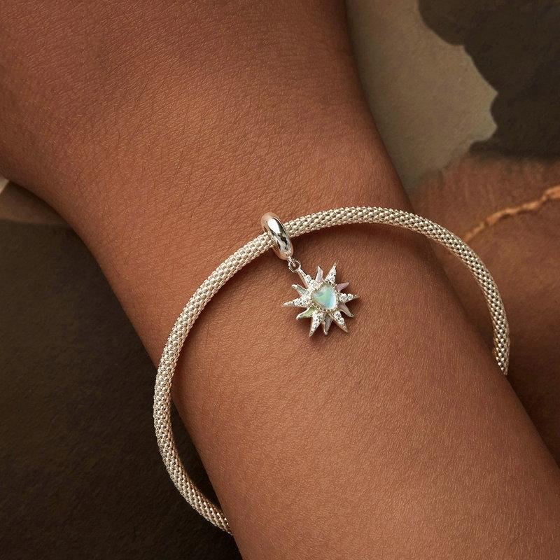 925 Sterling Silver Colorful Sunshine Sun Pendant Beads 7
