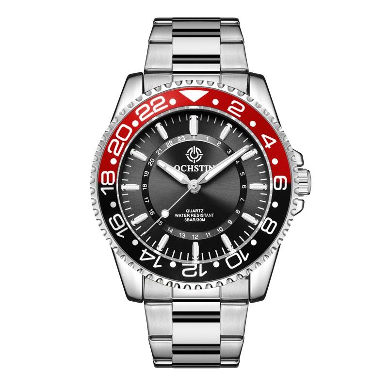 Waterproof Luminous Men Watch with Steel Strap - Multifunctional - Black + Gold 10