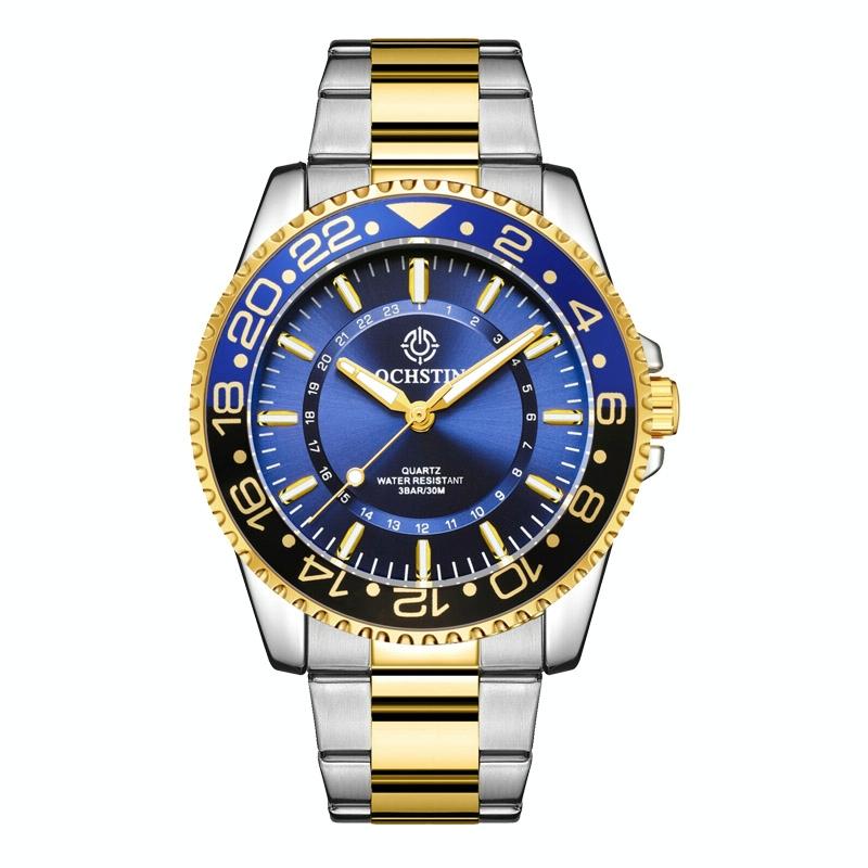 Waterproof Luminous Men Watch with Steel Strap - Multifunctional - Black + Gold 11