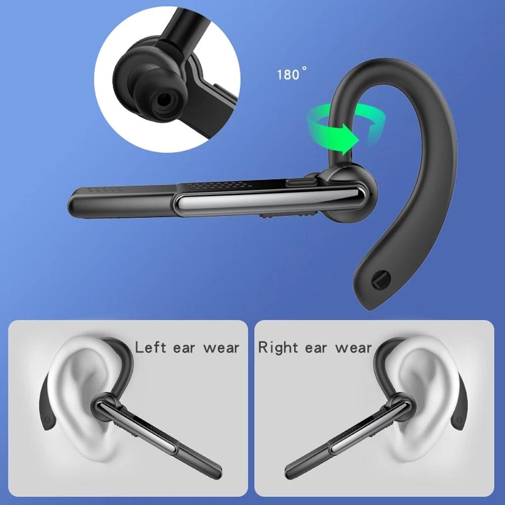 Wireless Bluetooth Earphone with Noise Cancelling and Mic - Black 7