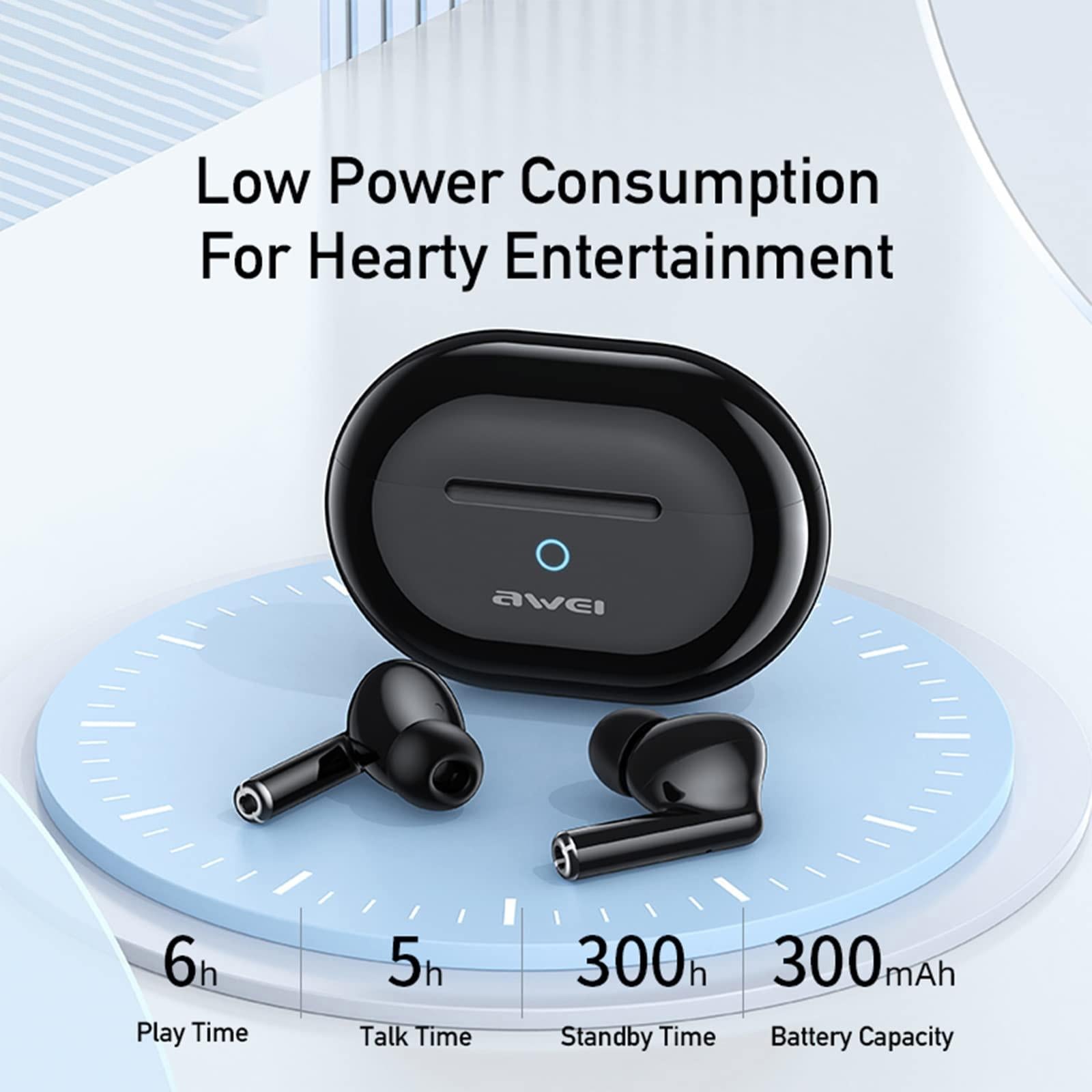 Wireless Tws Earbuds with Dual Noise Reduction Mic - Black 4