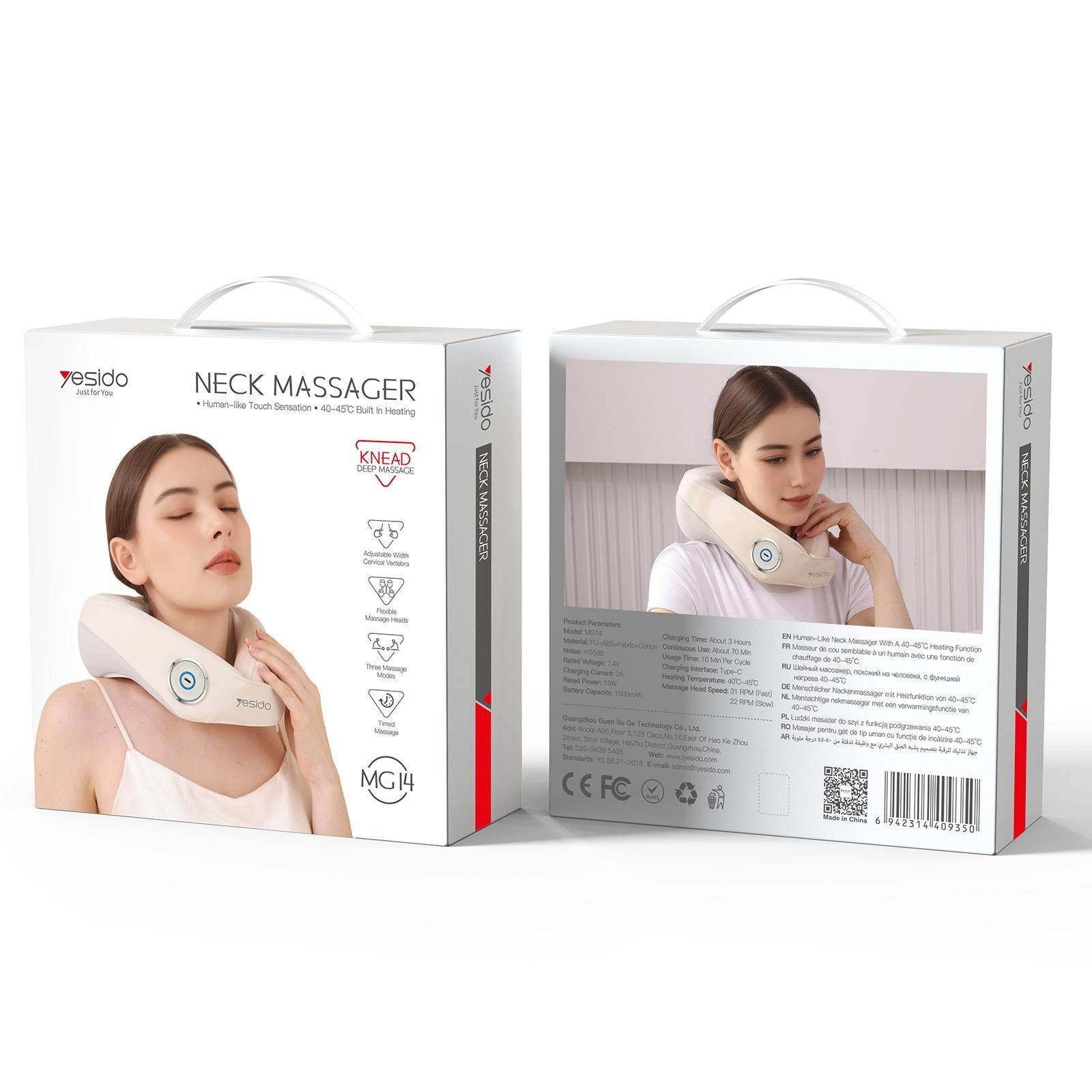Yesido Mg14 Electric Neck Massager Heat Therapy White 4