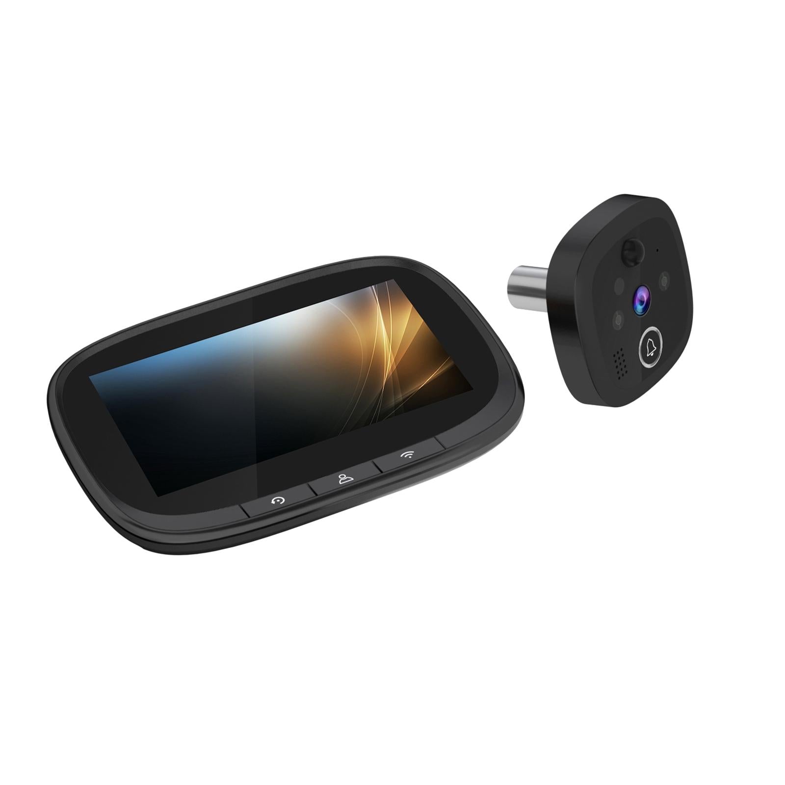 Wireless Video Doorbell With 4.3 Colour Screen And Wifi - Black 4