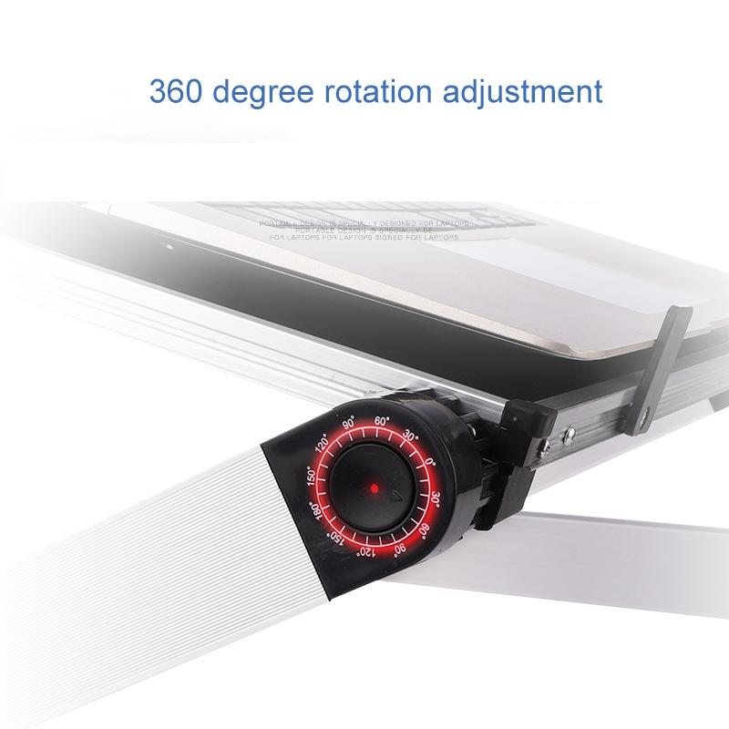 Adjustable Folding Laptop Stand - 360 Degree Rotation Aluminum Alloy - Black 5
