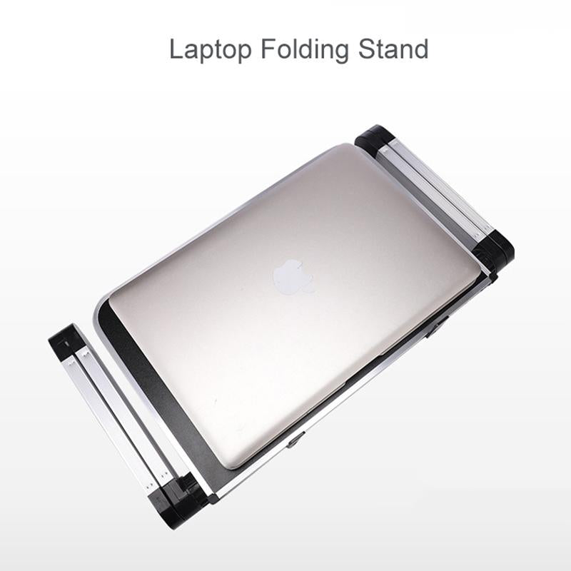 Adjustable Folding Laptop Stand - 360 Degree Rotation Aluminum Alloy - Black 7