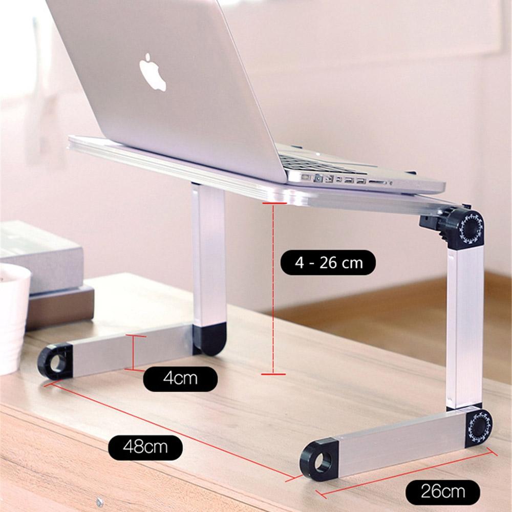 Adjustable Folding Laptop Stand - 360 Degree Rotation Aluminum Alloy - Black 8