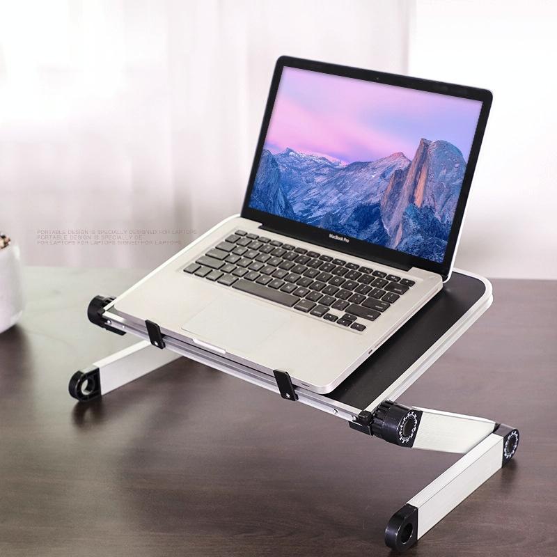 Adjustable Folding Laptop Stand - 360 Degree Rotation Aluminum Alloy - Black 9