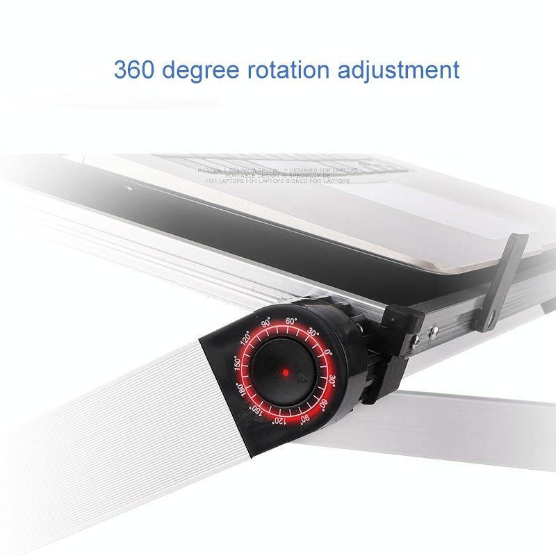 Adjustable Folding Laptop Stand - 360 Degree Rotation Aluminum Alloy - Black 11
