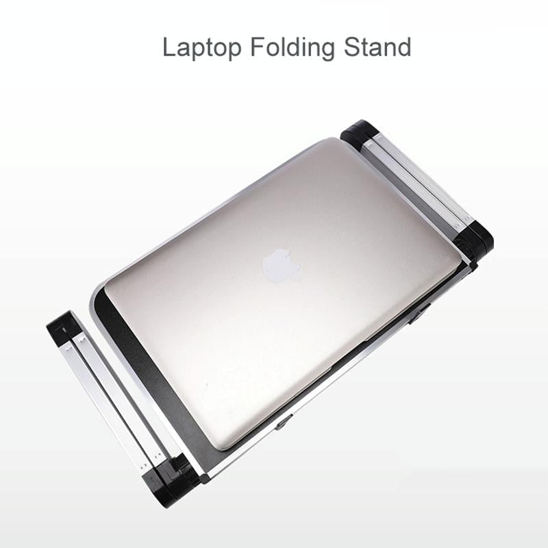 Adjustable Folding Laptop Stand - 360 Degree Rotation Aluminum Alloy - Black 13