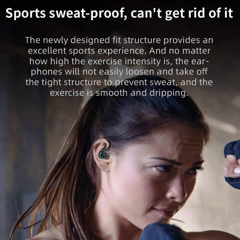 Wireless Bluetooth Earphones with Charging Case - F8 - Black Double Ear 8