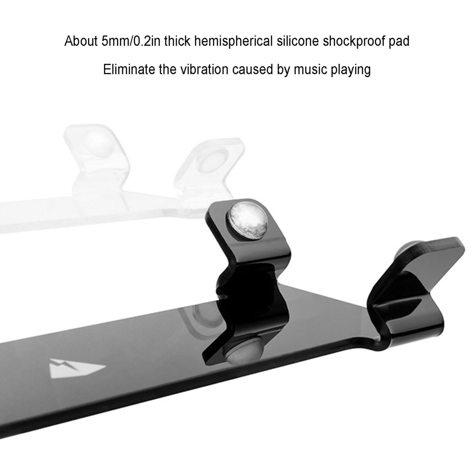 Anti-vibration Desktop Bracket for Bluetooth Speaker - Universal Acrylic Design - Black 5