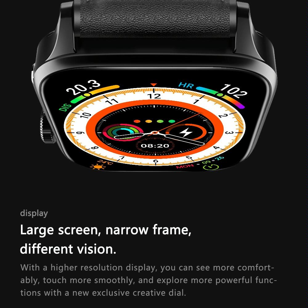 1.85 Inch Tft Screen Leather Band Health Smart Watch Support Bluetooth Call / Plateau Blood Oxygen / Body Temperature / Arrhythmia / Ti Heart Rate Monitoring - Black 9