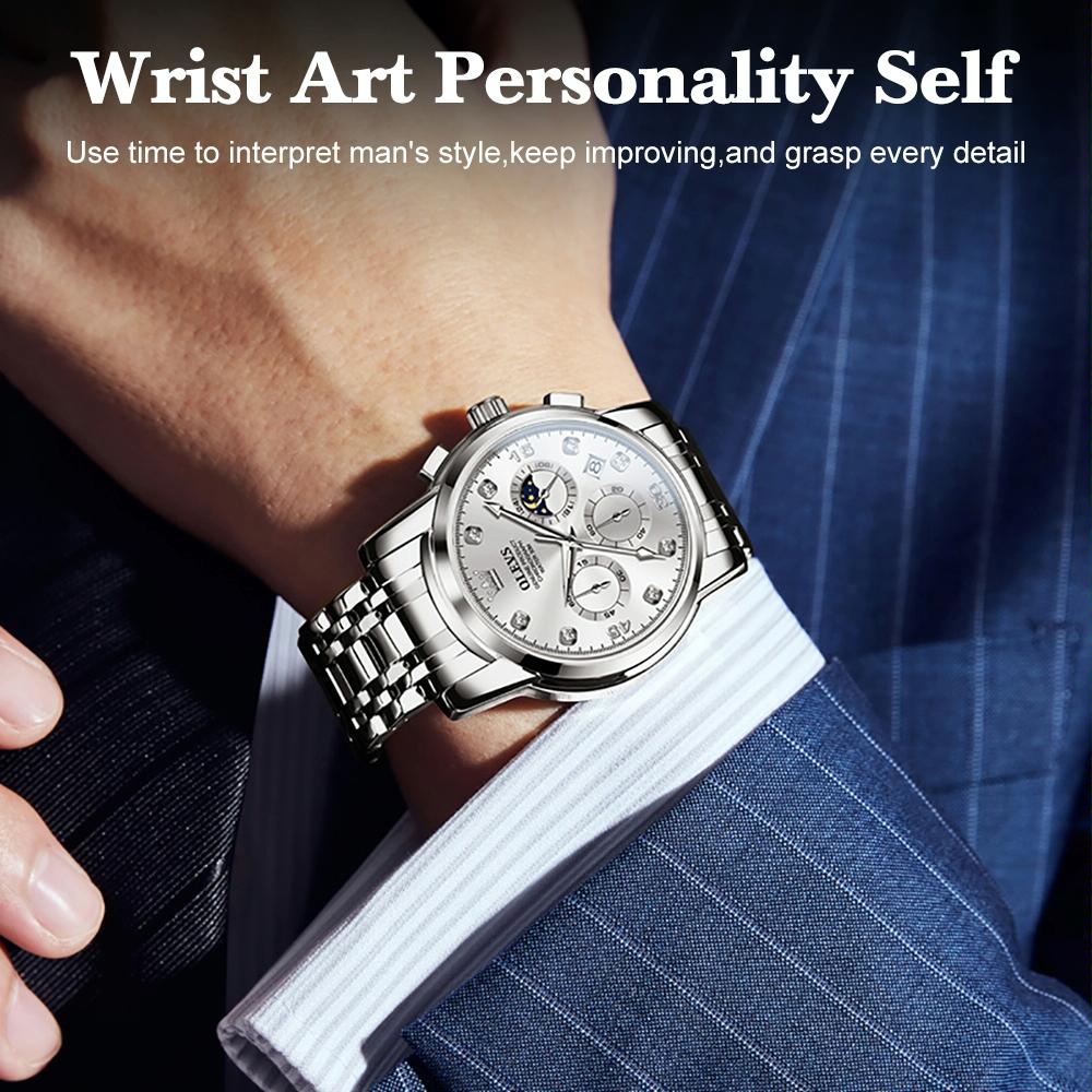 Waterproof Luminous Quartz Watch for Men - Multifunctional - Gold 6