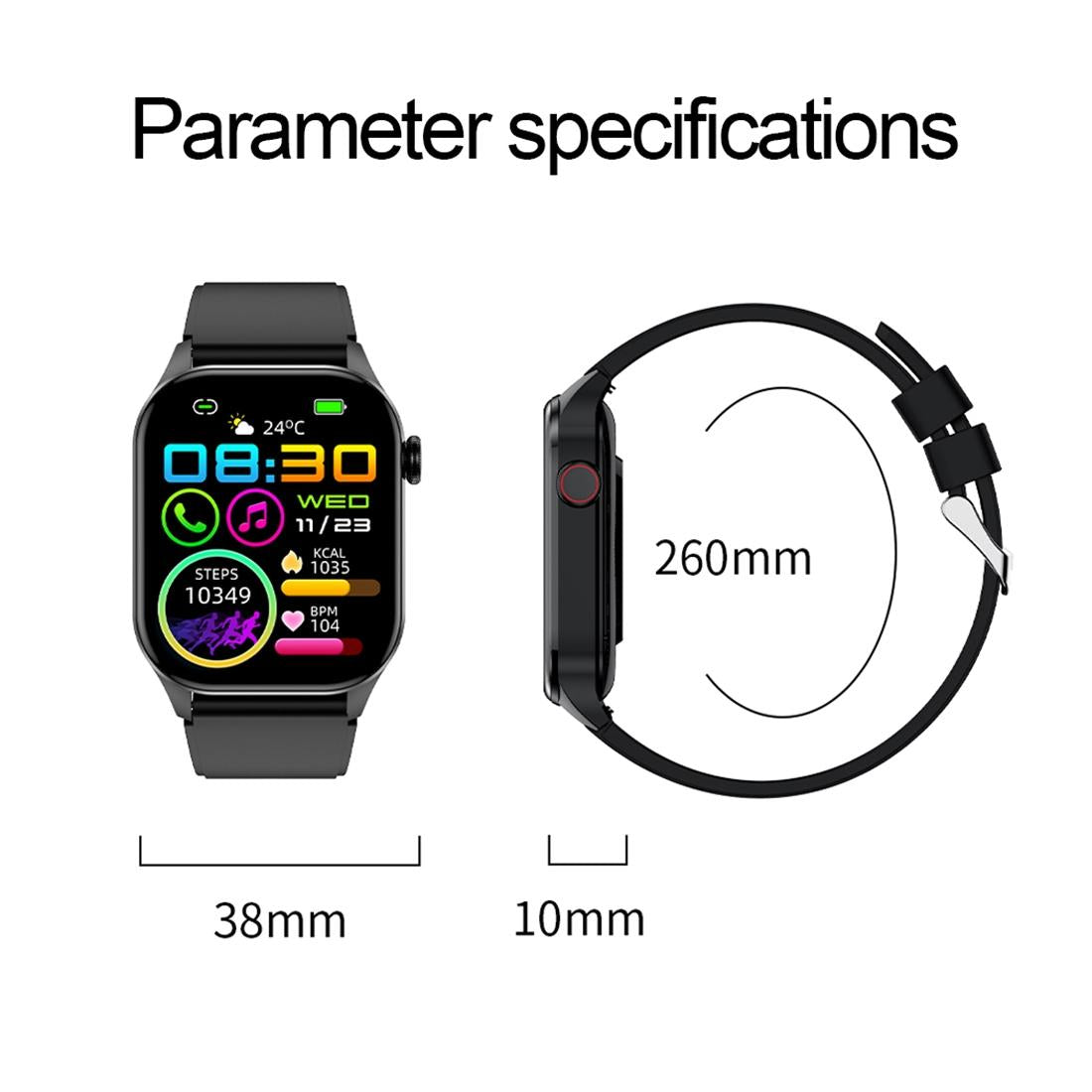 Waterproof Smart Watch With Bluetooth And Blood Oxygen Monitoring - Ip68 - Pink 9