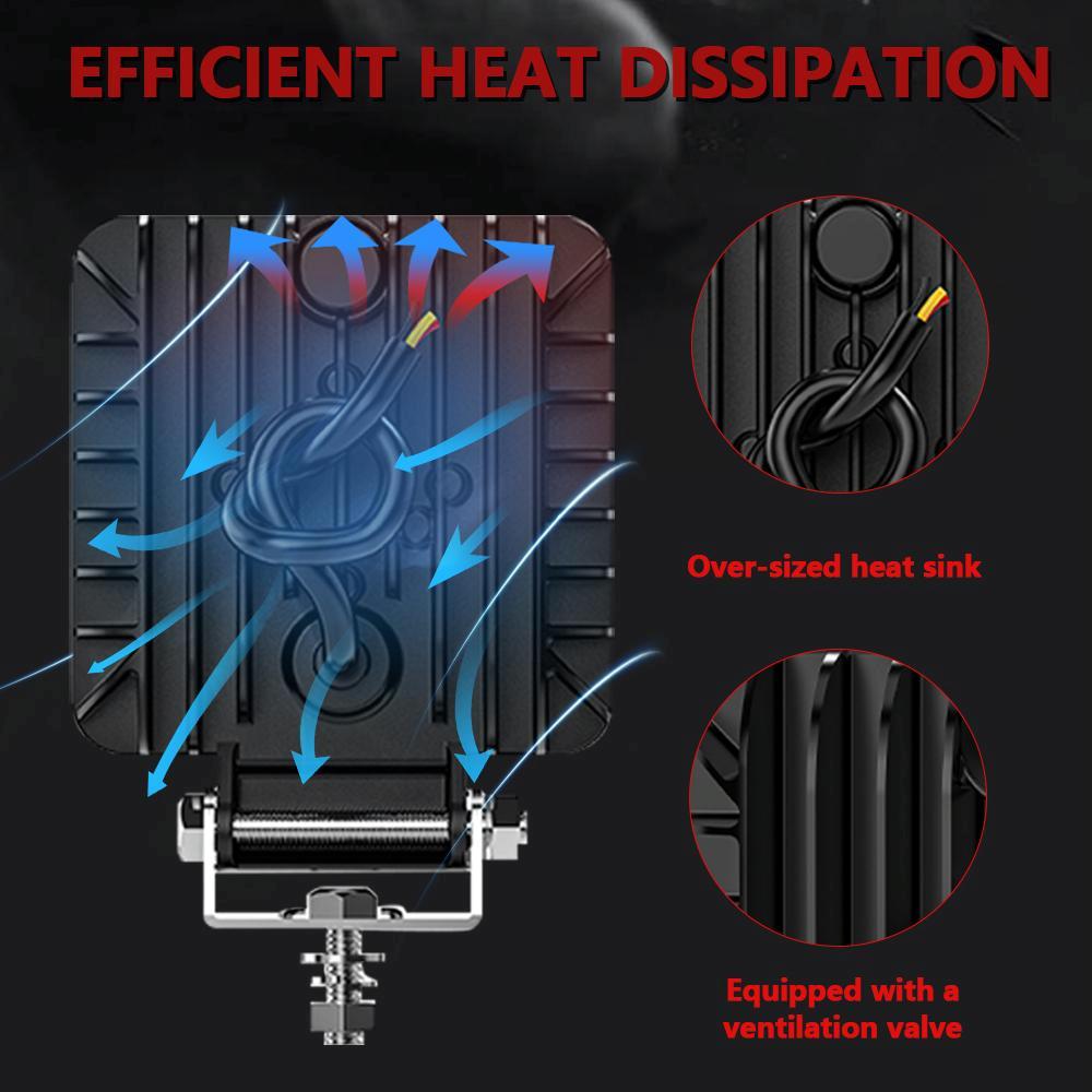 4 Inch Square Mixed Luminous Double Arrow Angel Eye Car Work Light 6