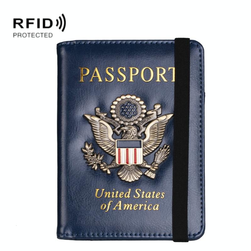 Multi Card Passport Holder Anti Magnetic Wallet - Blue 7