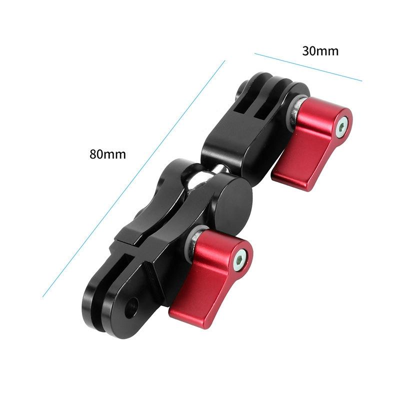 360 Degree Rotating Mount Adapter for Gopro Hero11 - Aluminium Alloy - Red 3