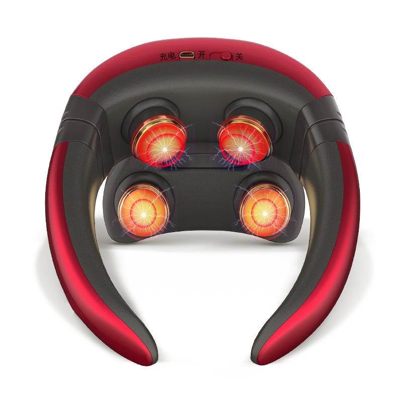 4-Head Neck Massager With Pulse Technology Red 3