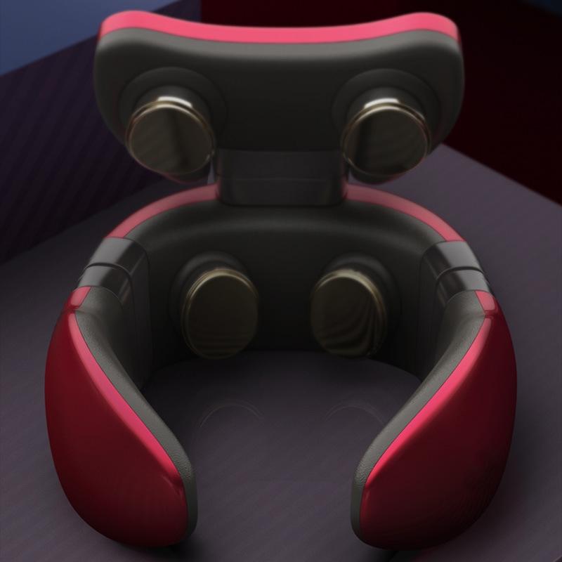 4-Head Neck Massager With Pulse Technology Red 6
