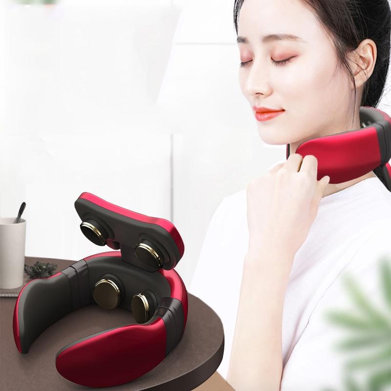 4-Head Neck Massager With Pulse Technology Red 7