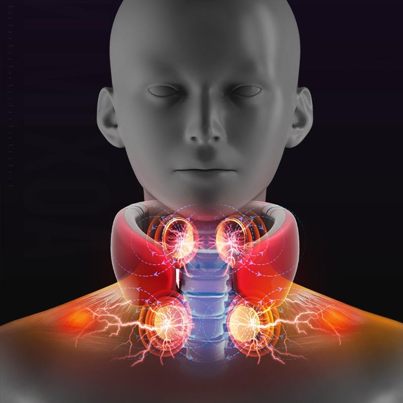 4-Head Neck Massager With Pulse Technology Red 8