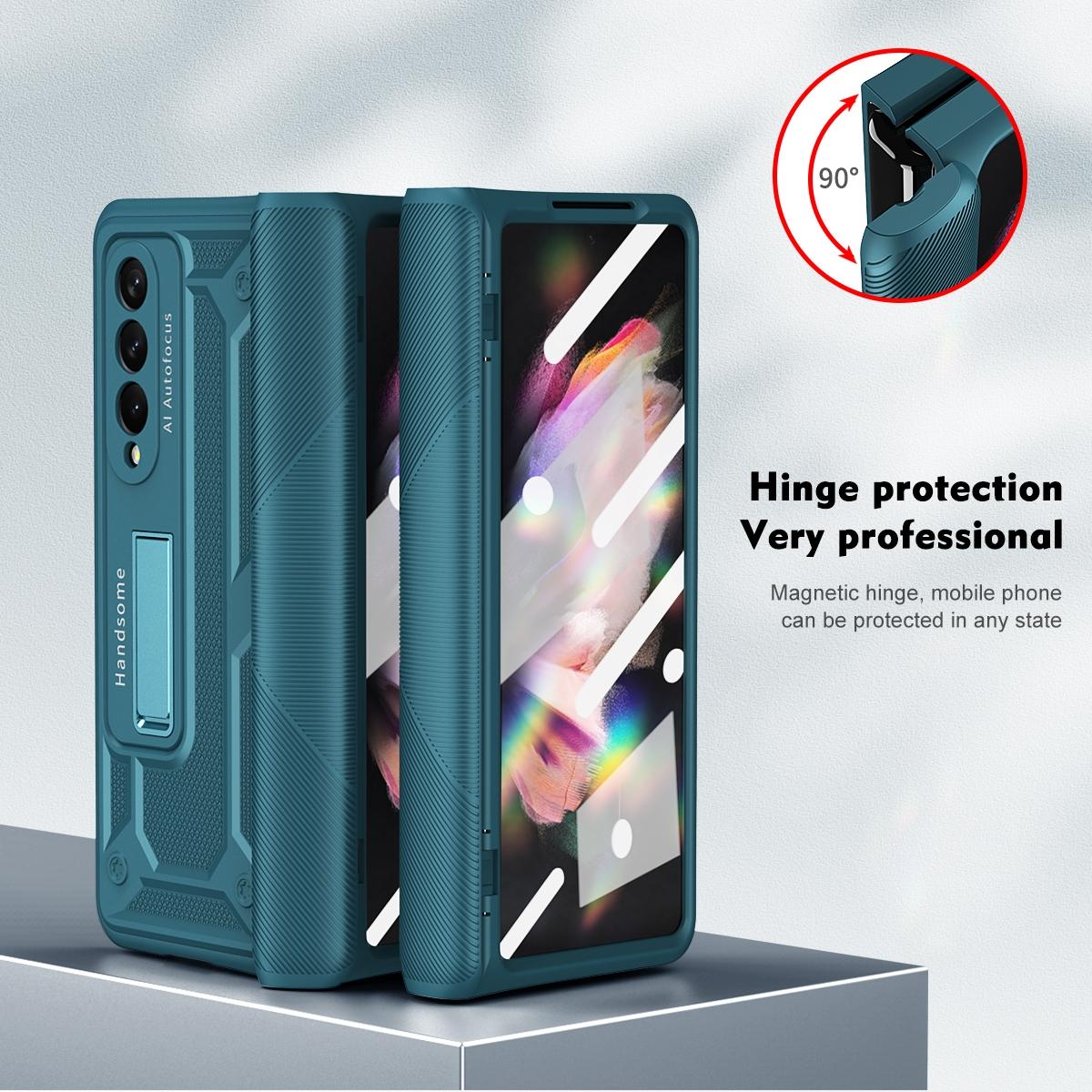 For Samsung Galaxy Z Fold4 5G Shockproof Secure Hinge Phone Case - Black 12