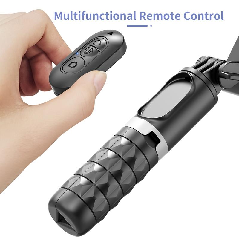 Desktop Gimbal Stabilizer with Fill Light and Selfie Stick - Black 12