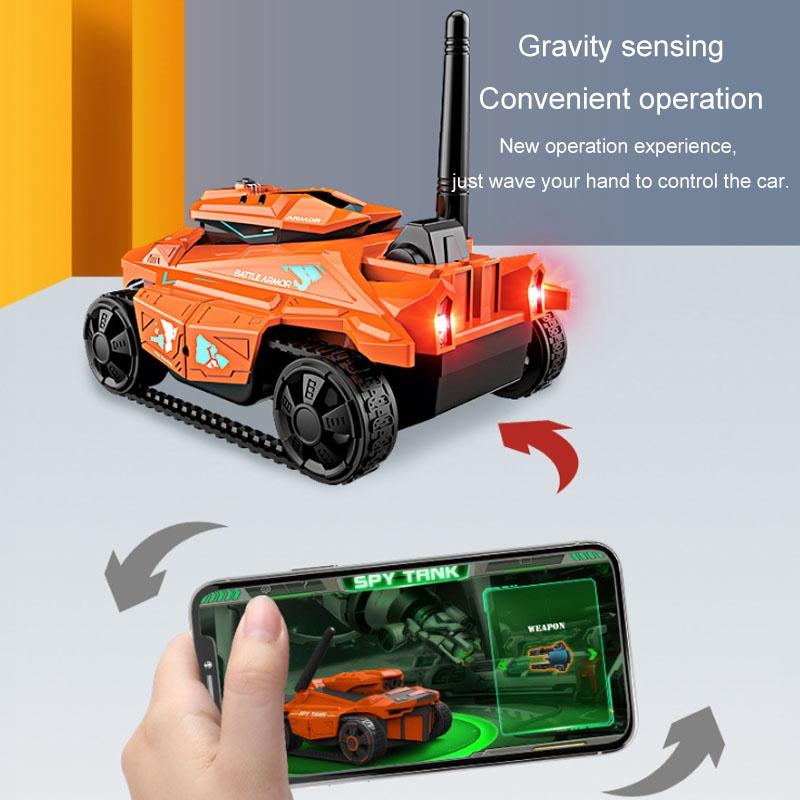 720p Hd Camera Rc Car with Real-time Surveillance and Remote Control - Tank Design - Orange 6