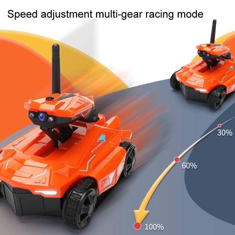 720p Hd Camera Rc Car with Real-time Surveillance and Remote Control - Tank Design - Orange 7