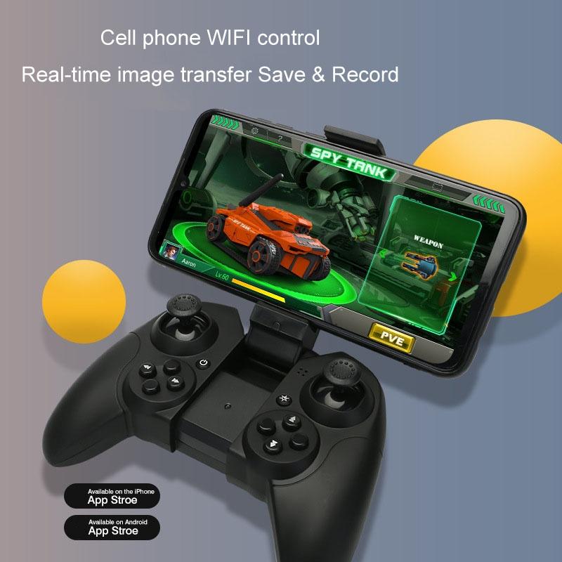 720p Hd Camera Rc Car with Real-time Surveillance and Remote Control - Tank Design - Orange 9