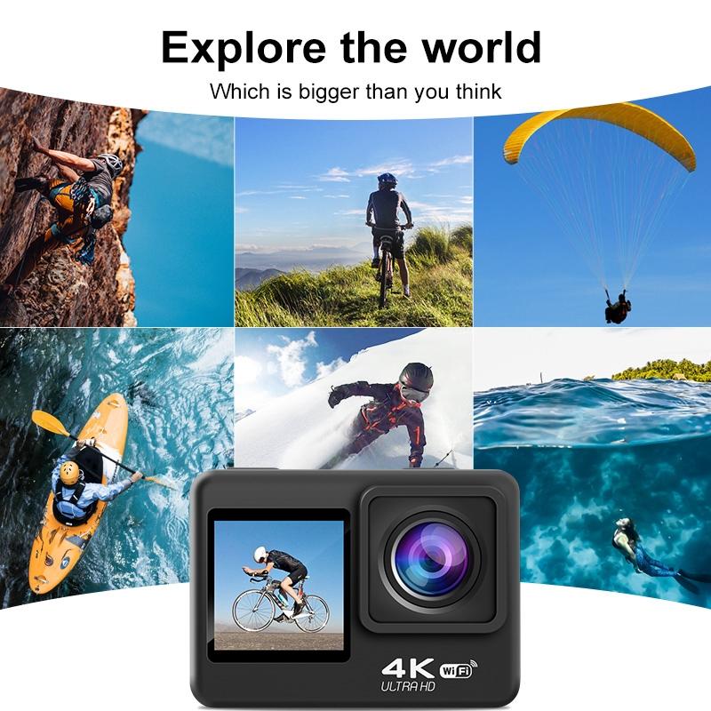Outdoor Waterproof Dual Screen Wifi Sports Camera with Anti-shake Hd Video 10