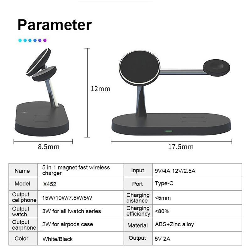 3 In 1 Wireless Charger With Night Light 15W - White 3