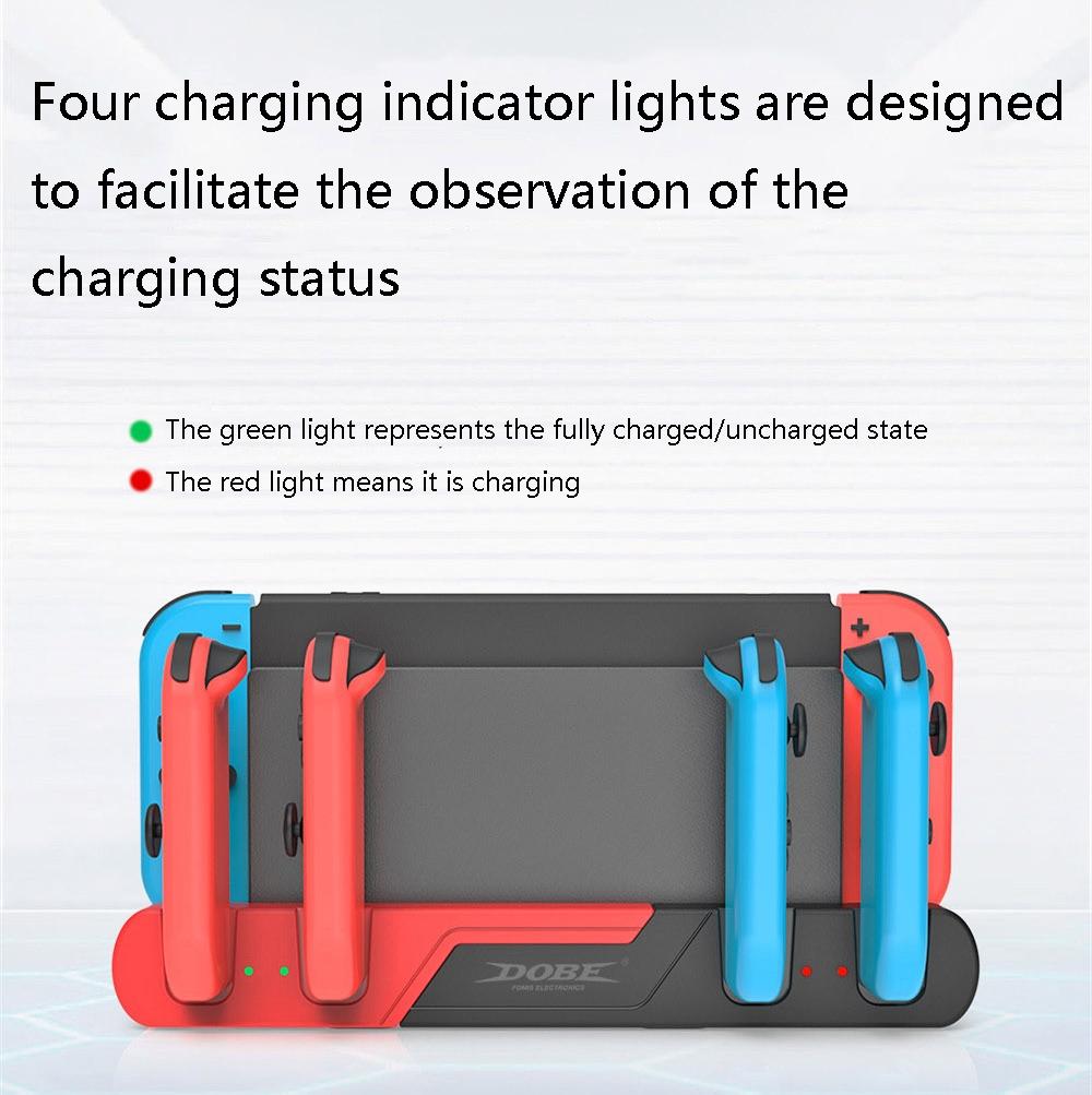 Switch Oled 4-in-1 Charging Dock - Red Black 8