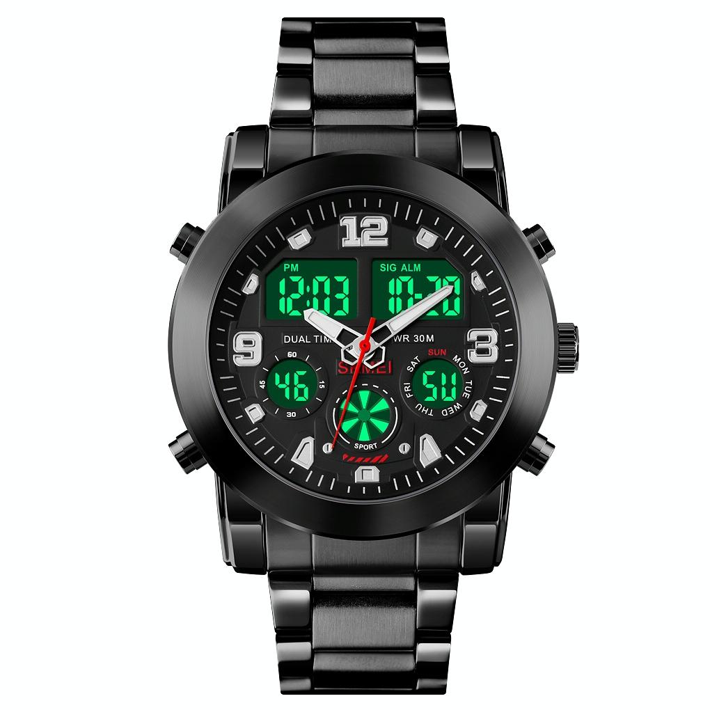 Triple Display Luminous Digital Watch - 1642 - Rose Gold 11