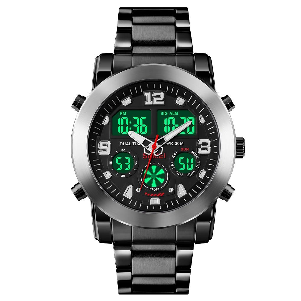 Triple Display Luminous Digital Watch - 1642 - Rose Gold 12