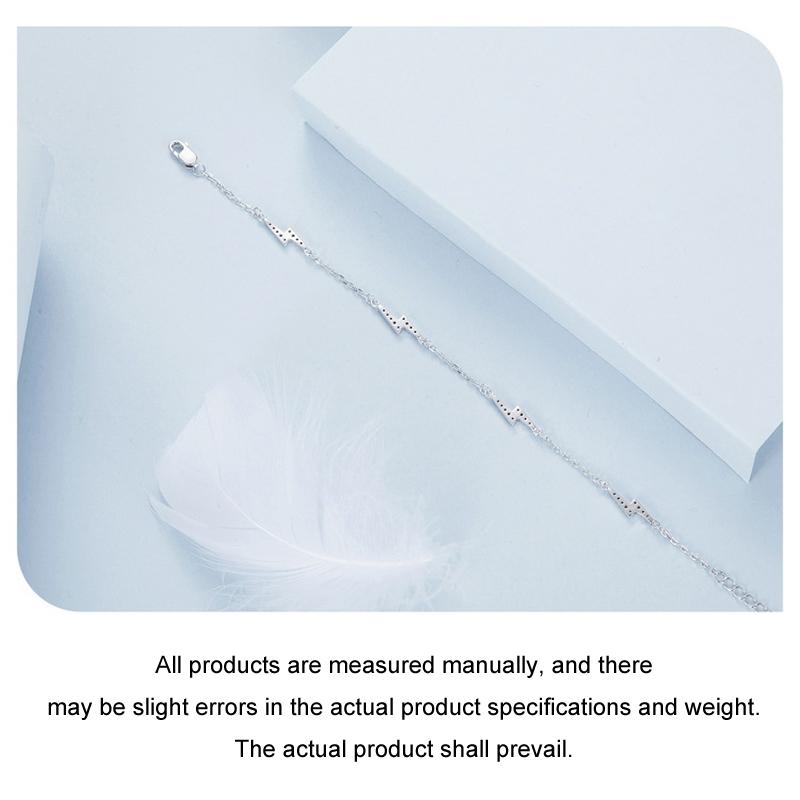 925 Sterling Silver Platinum Plated Lightning Bracelet In 5