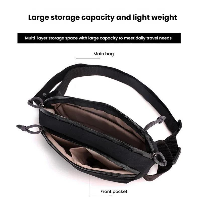 Men Personalized Chest Bag For Commuting - Black 6