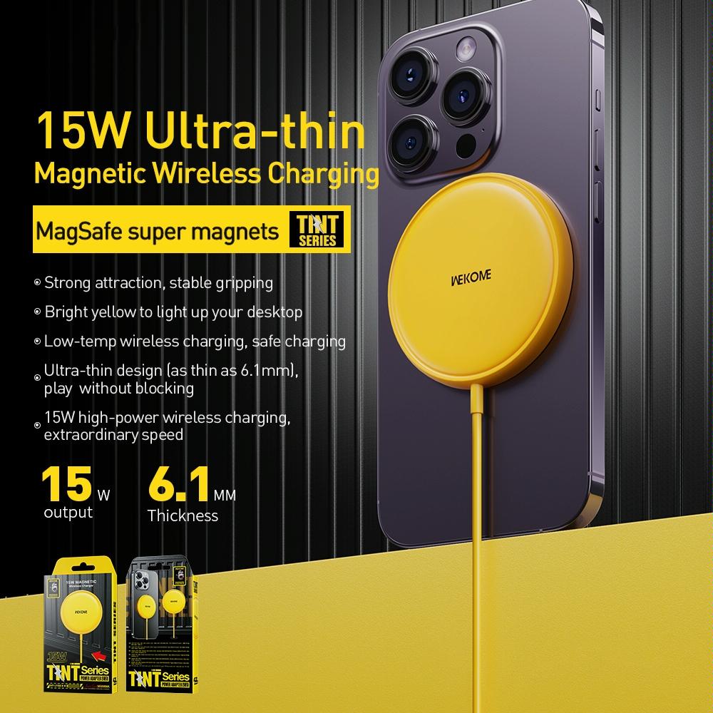 15W Magnetic Wireless Charger Yellow 6