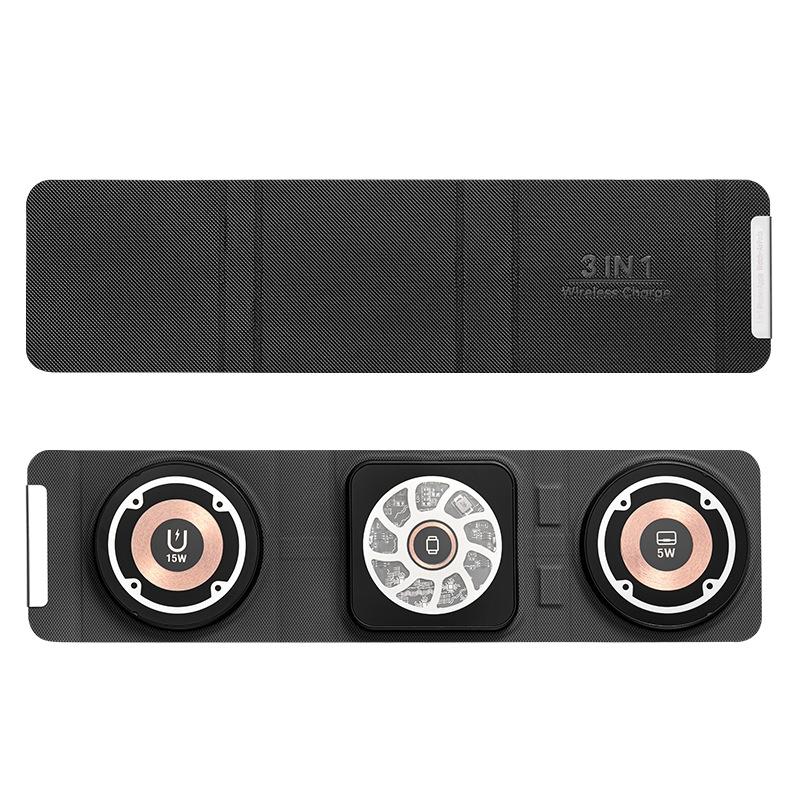 3 In 1 Portable Magsafe Wireless Charger - Black 10