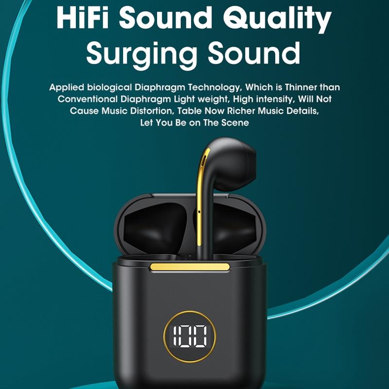 Wireless Sport Bluetooth Headphones with Led Display and Noise Reduction - Black 7