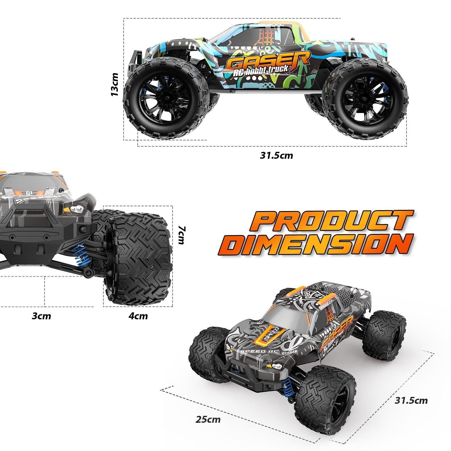 High Speed 4wd Rc Car - 1 14 Scale - Graffiti Black 4