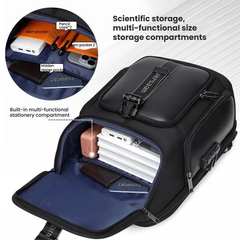 Waterproof Men Business Backpack Black 6