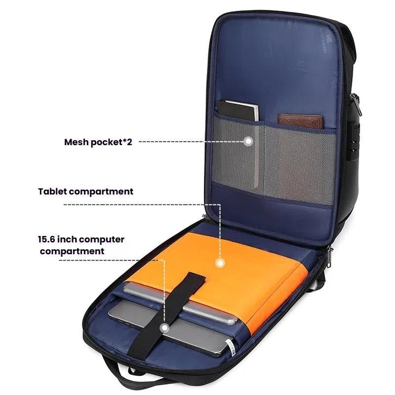 Waterproof Men Business Backpack Black 7