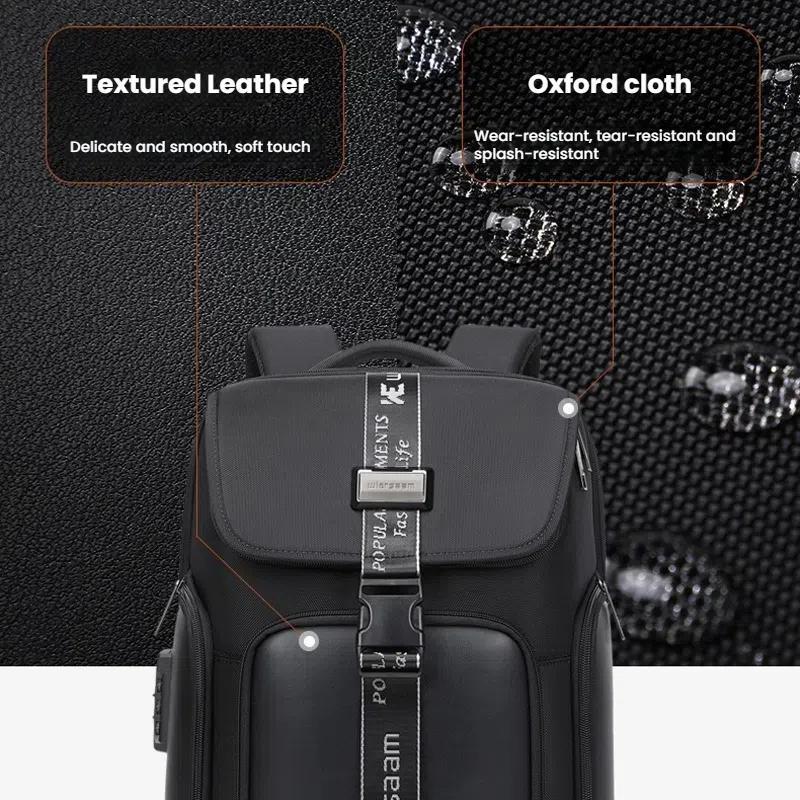 Waterproof Men Business Backpack Black 9