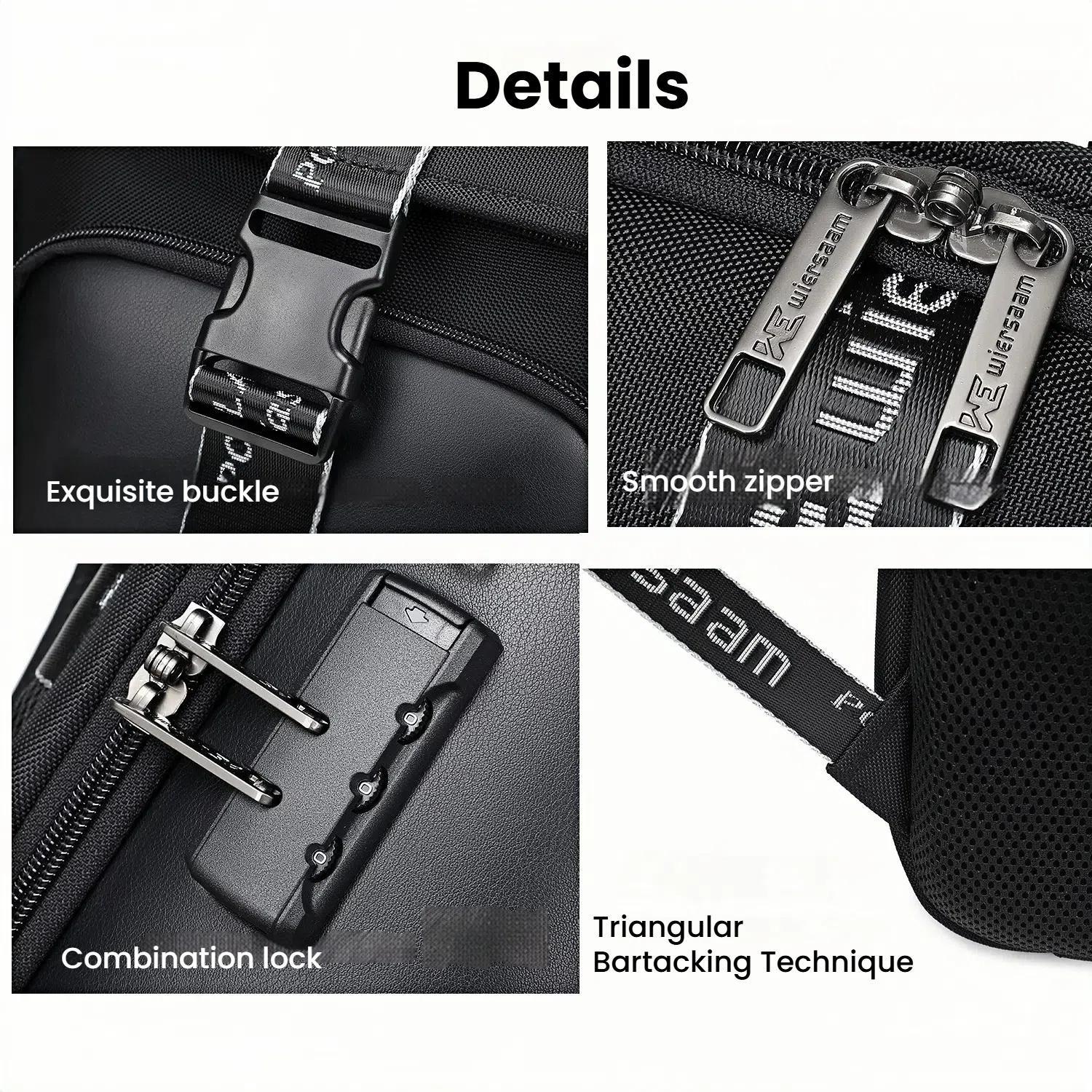 Waterproof Men Business Backpack Black 11